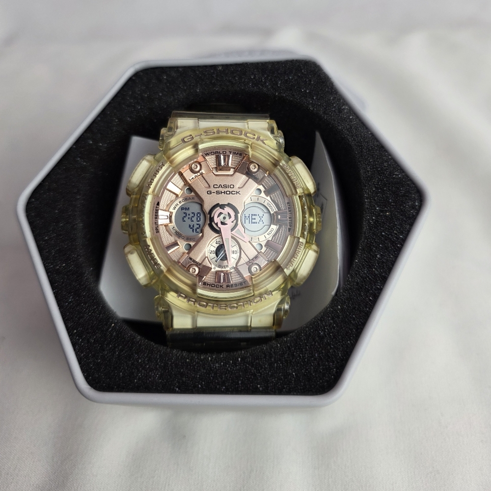 Casio G-Shock Pink Face, With Clear Band.